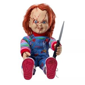 Talking Chucky Doll with Red Hair and Blue Overalls